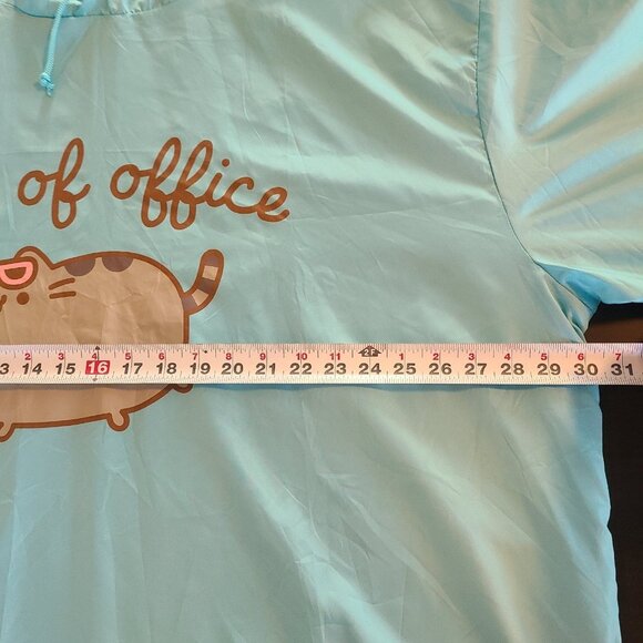 Pusheen Out of Office Pullover Windbreaker Jacket Blue Plus Size 3XL Culture Fly - Picture 6 of 8